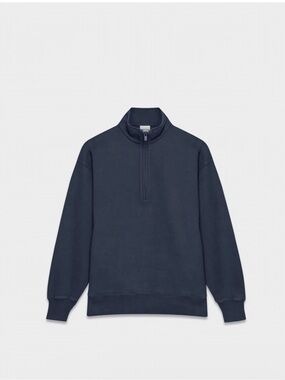Aritzia Women's Navy Half-Zip Sweater